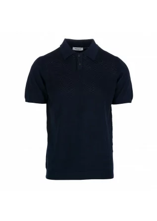 mens polo wool and co textured cotton night blue