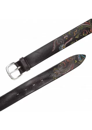 ORCIANI | BELT PAISLEY LEATHER BROWN