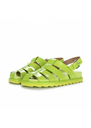 womens sandals caged design vicenza leather acid green