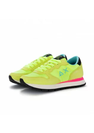 womens sneakers sun68 ally solid nylon fluo yellow