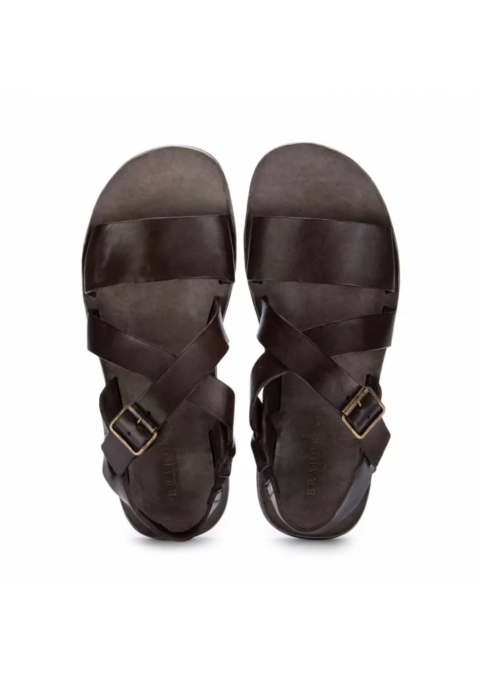 mens sandals brador leather rum brown