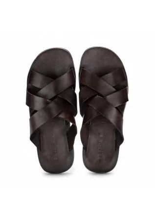 BRADOR | SANDALS WOVEN LEATHER RUM BROWN