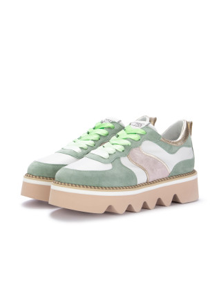 sneakers donna caterina c aromic pelle verde bianco