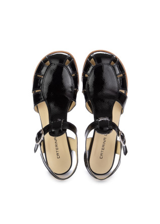 CATERINA C | HEEL SANDALS NAPLAK LEATHER BLACK