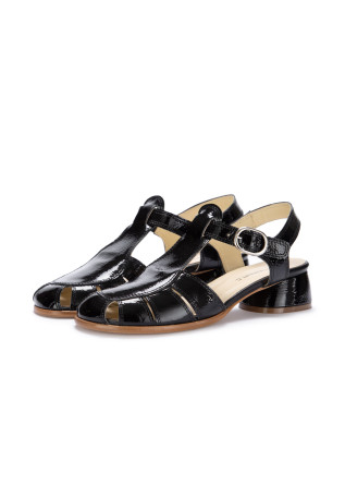 womens heel sandals caterina c naplak leather black