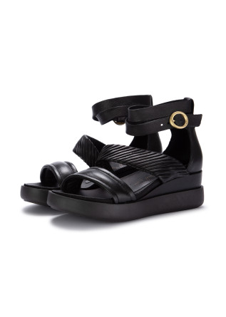 womens platform sandals mjus leather black