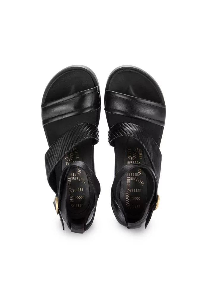 womens platform sandals mjus leather black