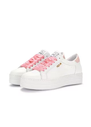 sneakers platform donna mjus pelle bianco rosa