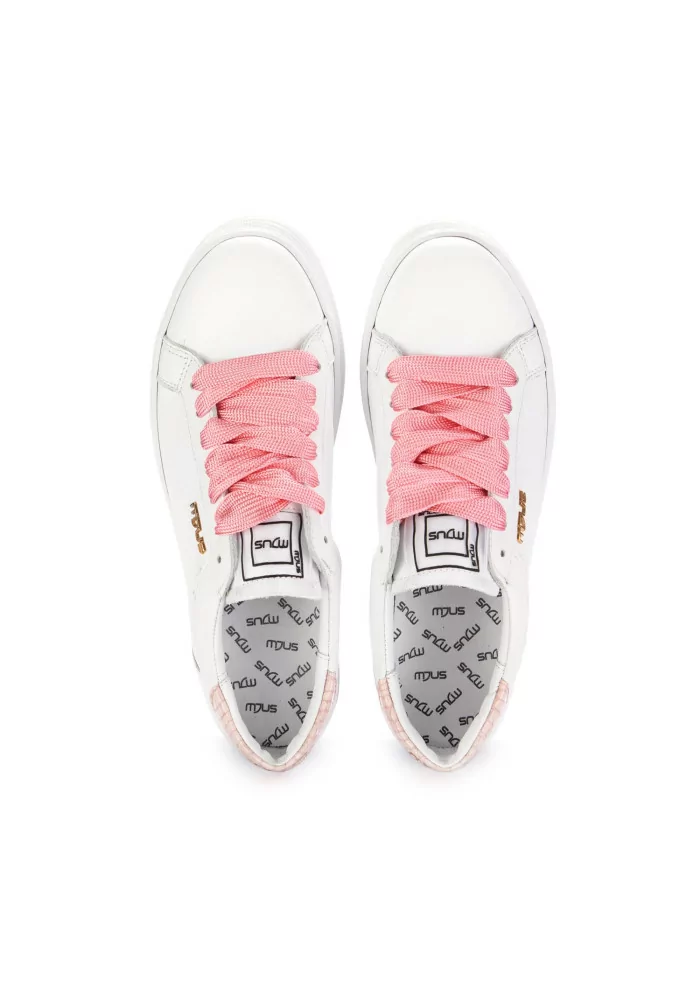 sneakers platform donna mjus pelle bianco rosa