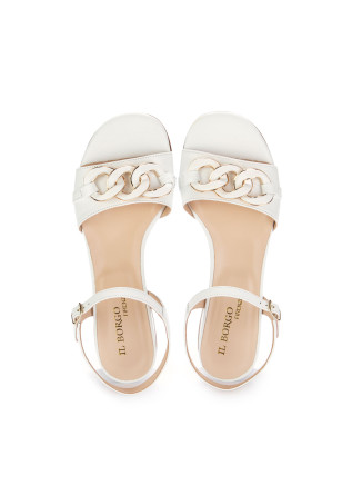 IL BORGO FIRENZE | HEEL SANDALS IMPERO LEATHER WHITE
