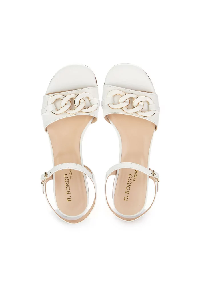 womens heel sandals il borgo firenze impero leather white
