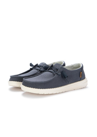 womens flat shoes hey dude shoes wendy chambray blue