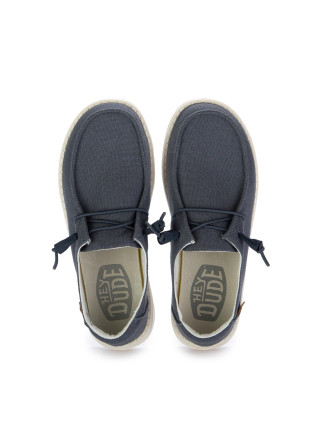 HEY DUDE SHOES | FLAT SHOES WENDY CHAMBRAY NAVY BLUE