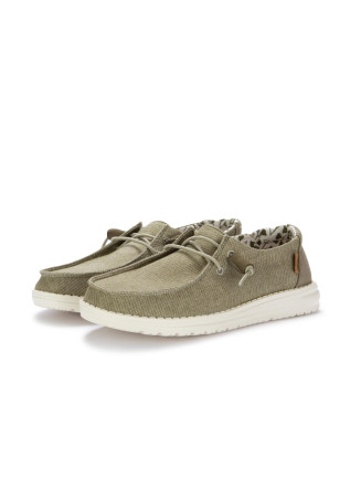 womens flat shoes hey dude shoes wendy chambray green