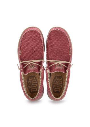 HEY DUDE SHOES | FLAT SHOES WALLY BRAIDED POMPEIAN RED