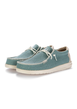 mens flat shoes hey dude wally braided turuoise
