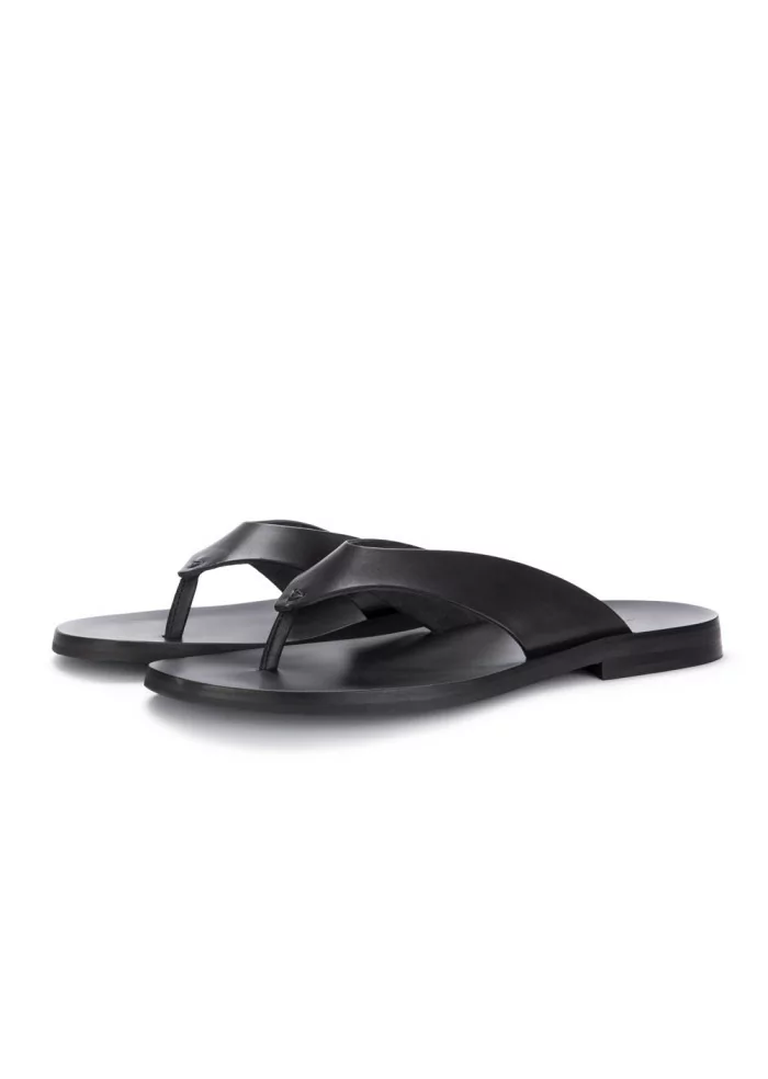 mens flip flop sandals manovia 52 leather black