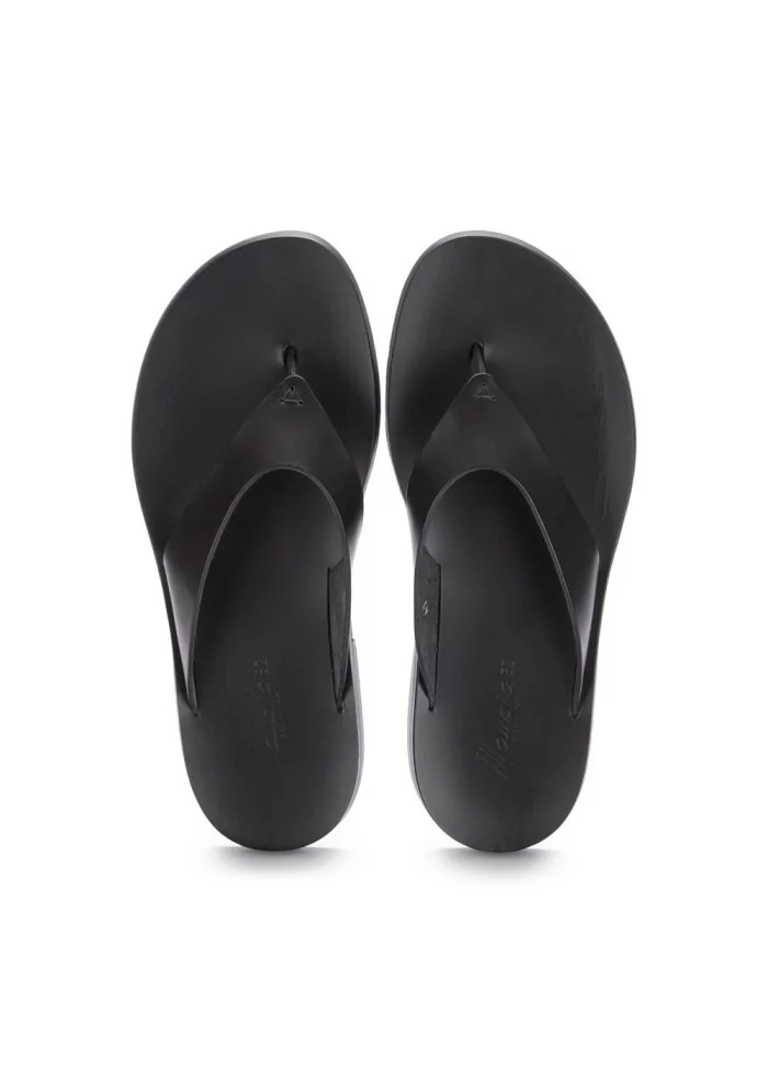 mens flip flop sandals manovia 52 leather black