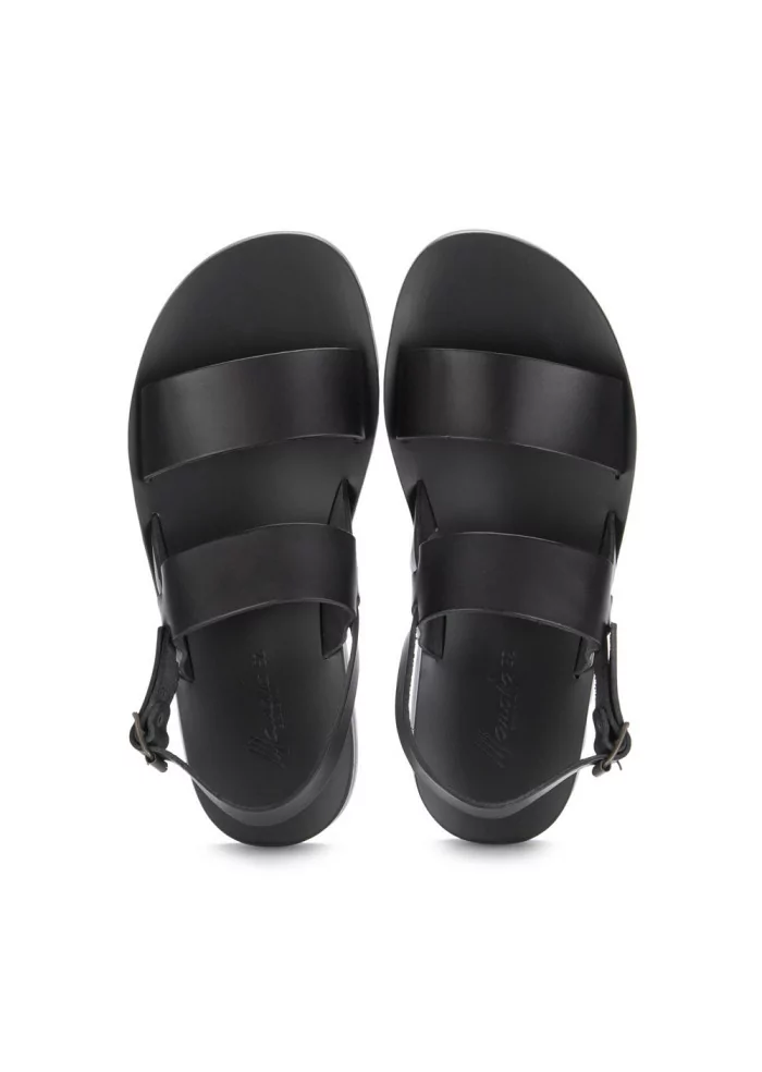 mens sandals manovia 52 leather strap black
