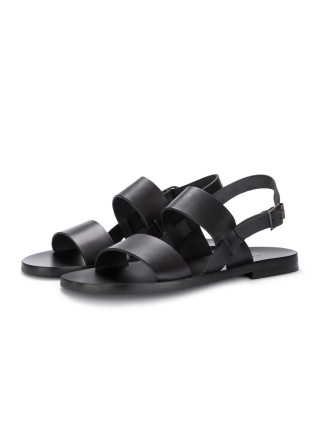 mens sandals manovia 52 leather strap black