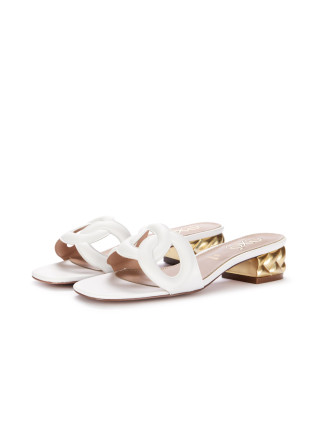 womens heel sandals exé katy white gold
