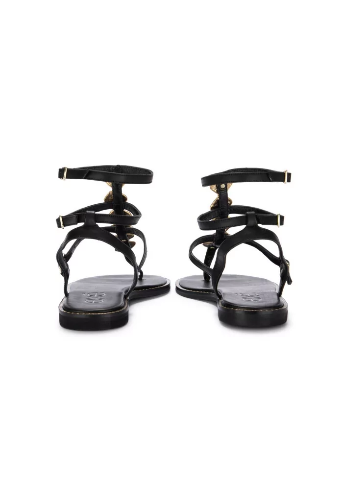 womens sandals exe chios leather black gold