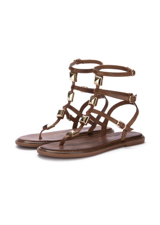 womens sandals exe carpathos leather brown