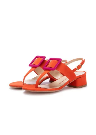 damen flip flops absatz sandalen positano in love matilde wildleder orange