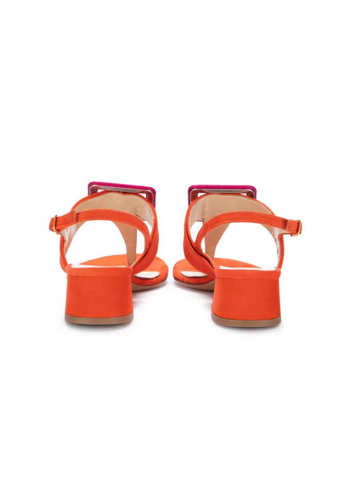 womens flip flops heel sandals positano in love matilde suede orange