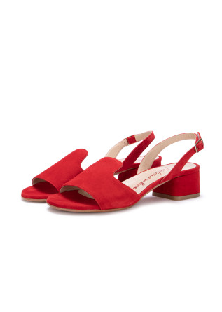 womens heel sandals positano in love dominica suede red