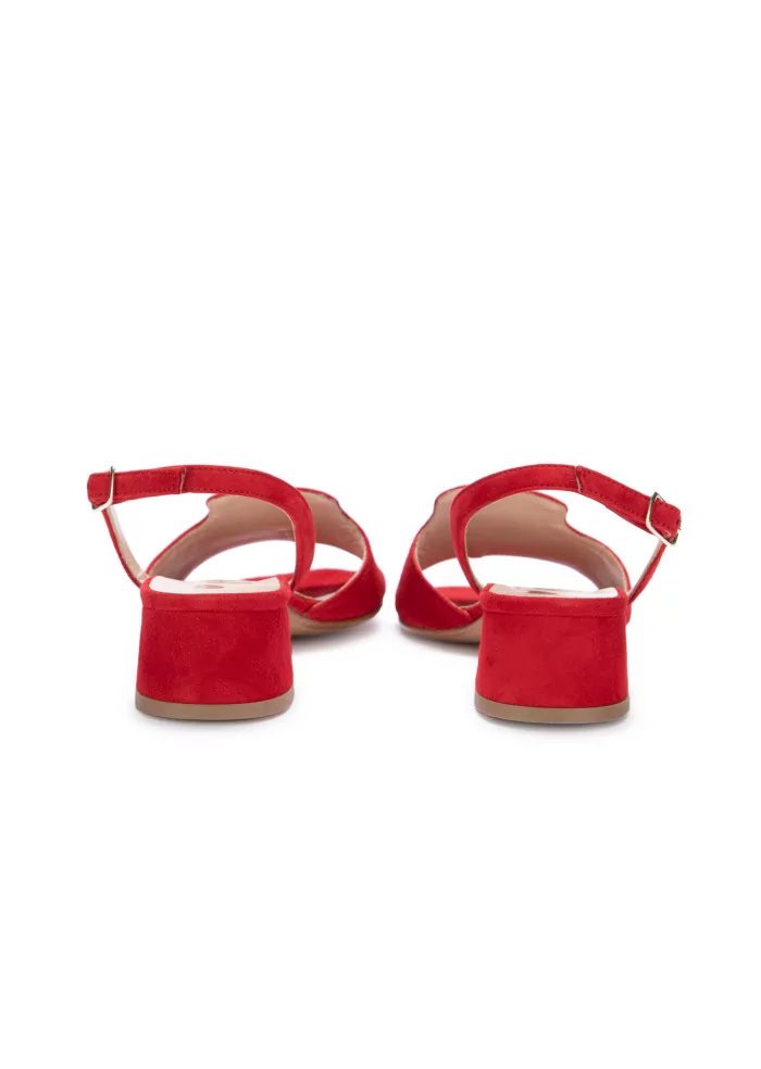 sandali tacco donna positano in love dominica camoscio rosso