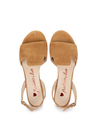 POSITANO IN LOVE | HEEL SANDALS SUEDE BROWN