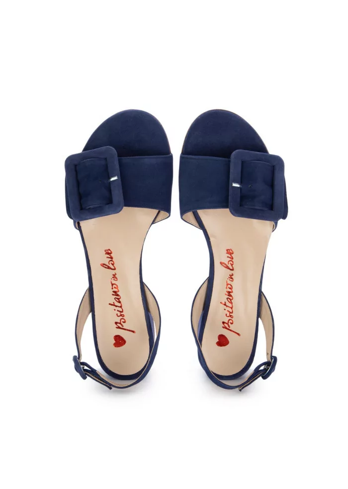 womens heel sandals positano in love martinica suede indigo