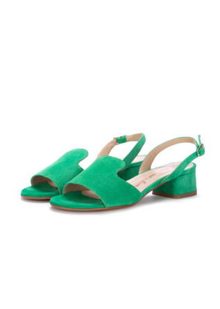 womens heel sandals positano in love dominica suede grass green