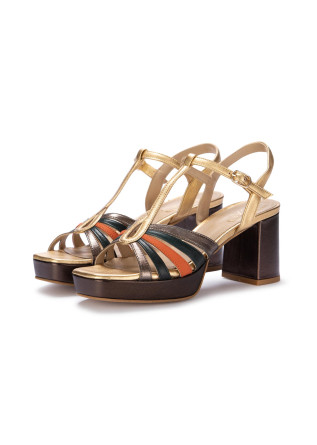 womens heel sandals exe cynthia multicolor gold