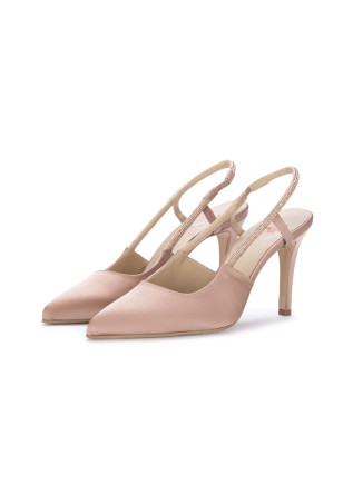womens heel sandals exe como satin pink