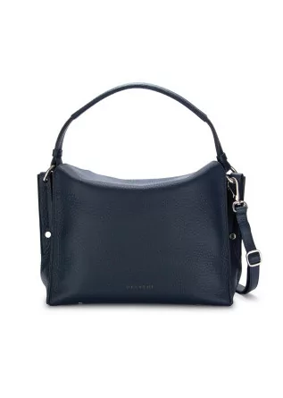 womens shoulder bag orciani twenty soft leather dark blue