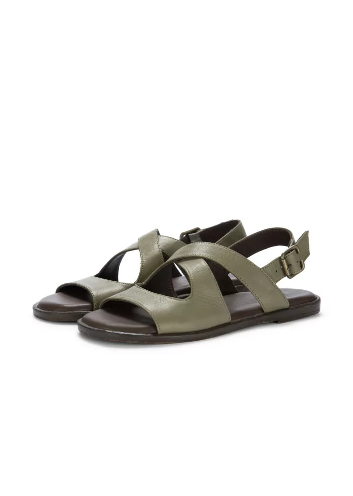 womens sandals bueno crossed leather military green