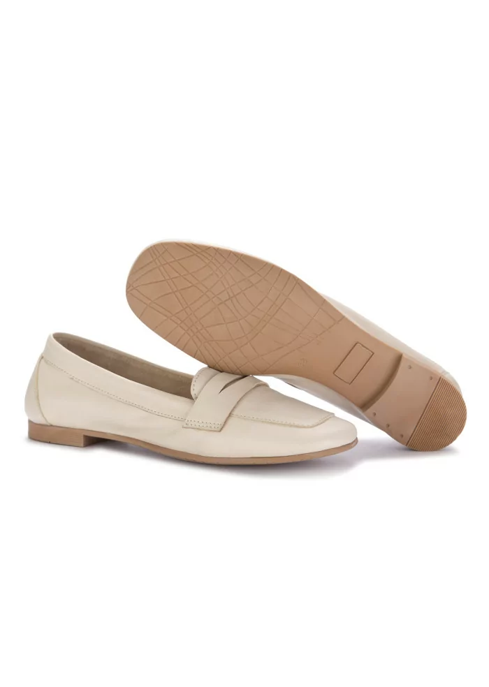 womens loafers bueno leather beige