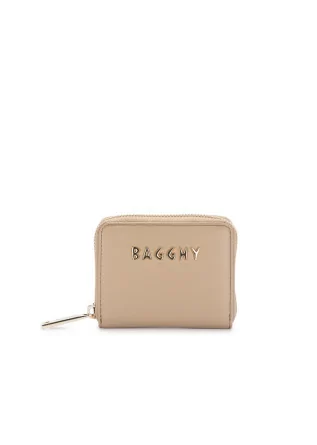 womens wallet bagghy light brown zip closure