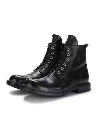 mens ankle boots moma waxed leather black eyelets