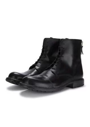 mens ankle boots moma waxed leather black