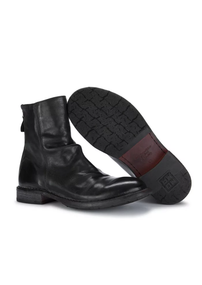 mens ankle boots moma cusna leather black zip