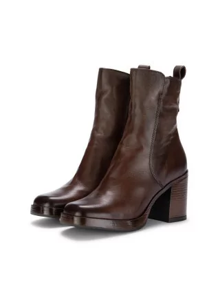 womens heel ankle boots mjus leather brown