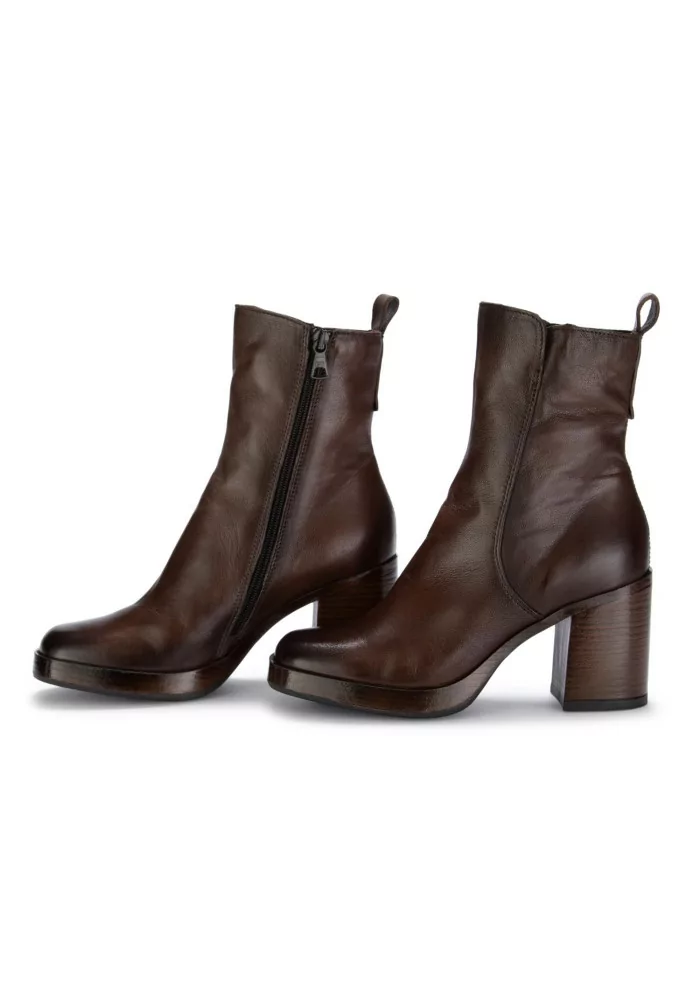 womens heel ankle boots mjus leather brown