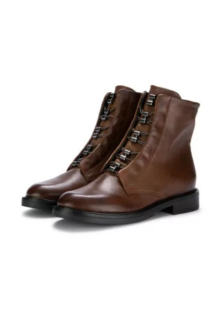 womens lace up ankle boots mjus leather brown zip