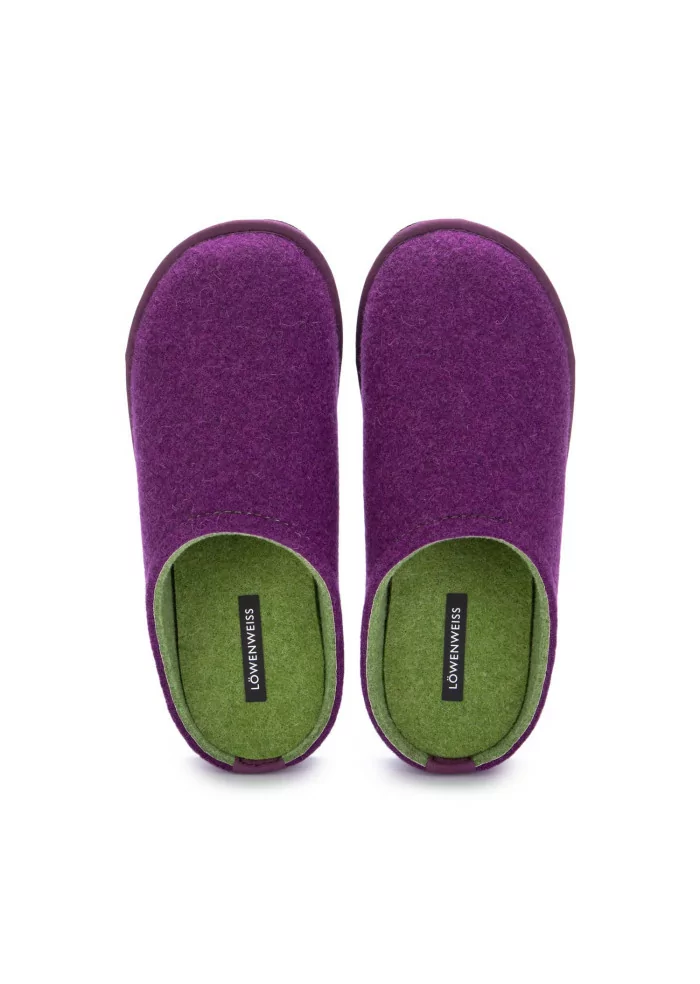pantofole donna loewenweiss feltro viola verde