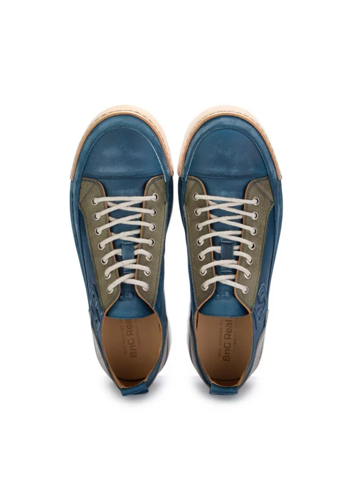 herren sneakers bng real shoes la patch jeans blau gruen