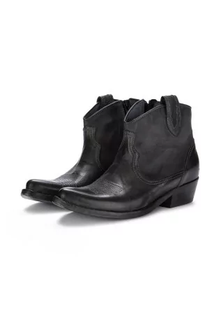 womens cowboy ankle boots keep crust carbon black