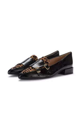 womens flat shoes il borgo firenze glossy leo black
